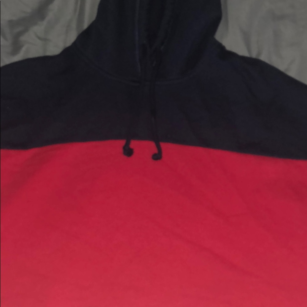 Hollister red and blue hoodie